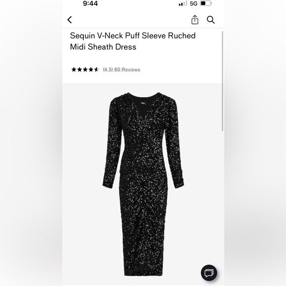 Express Black Sequin V-Neck Midi Dress - Picture 3 of 5